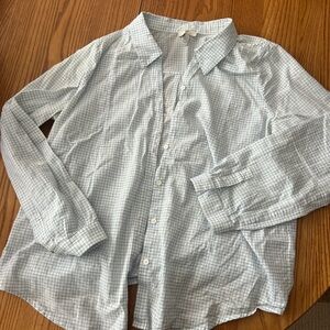 Joie Casual Button Down Shirt in Blue with Relaxed Fit and Soft Fabric